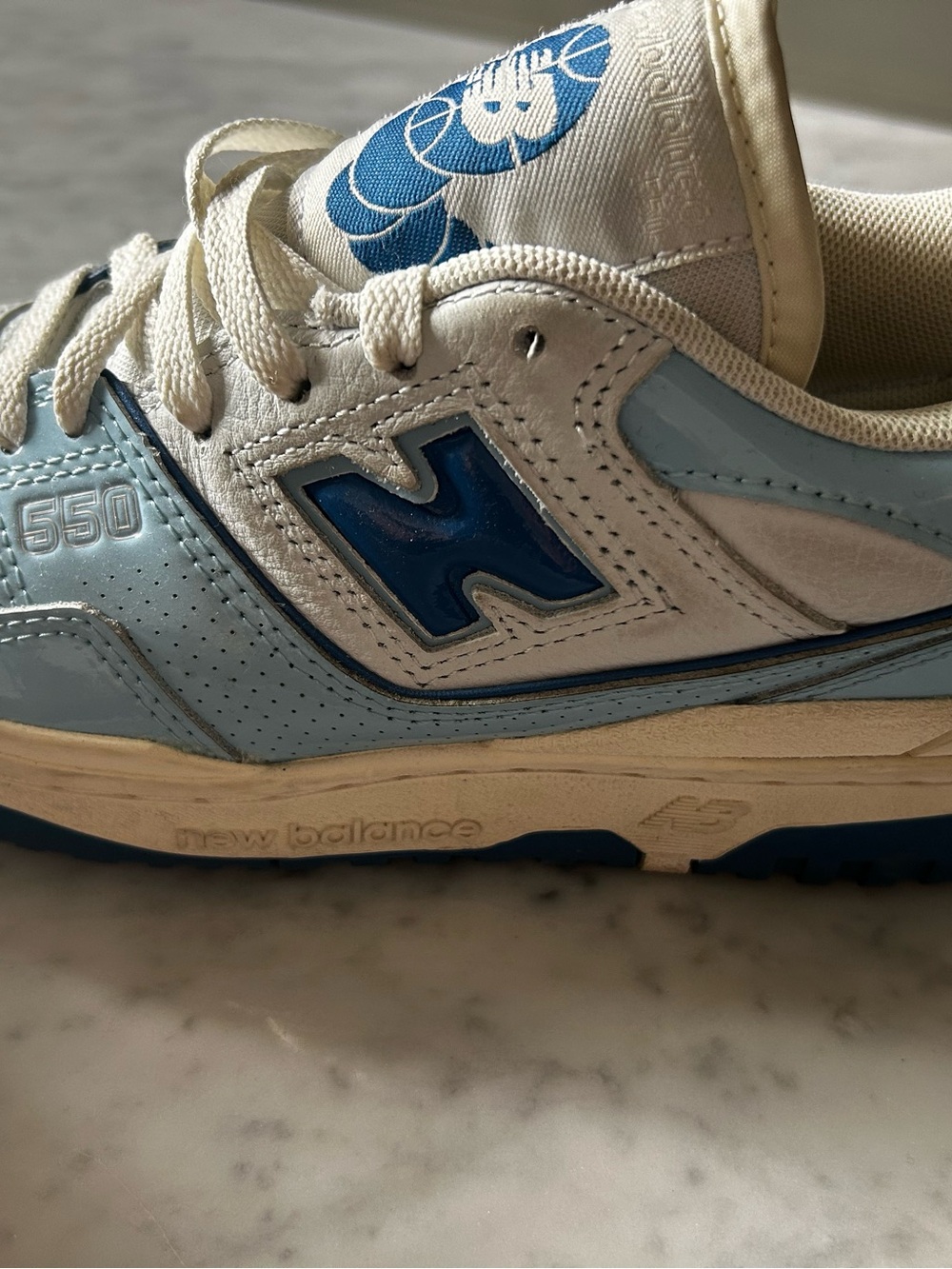 New Balance 550 Low Top Sneakers in Light Blue and White